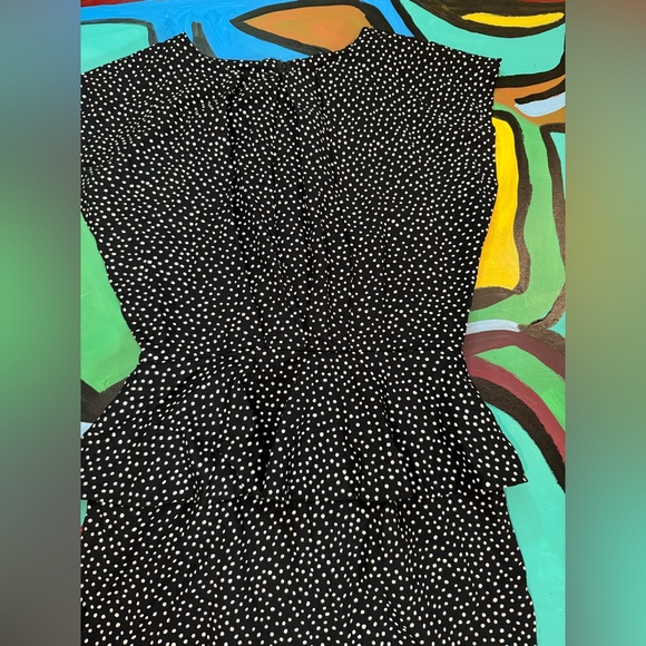 Vintage All That Jazz Black and White Classic Mini Peplum Dress - Picture 2 of 11